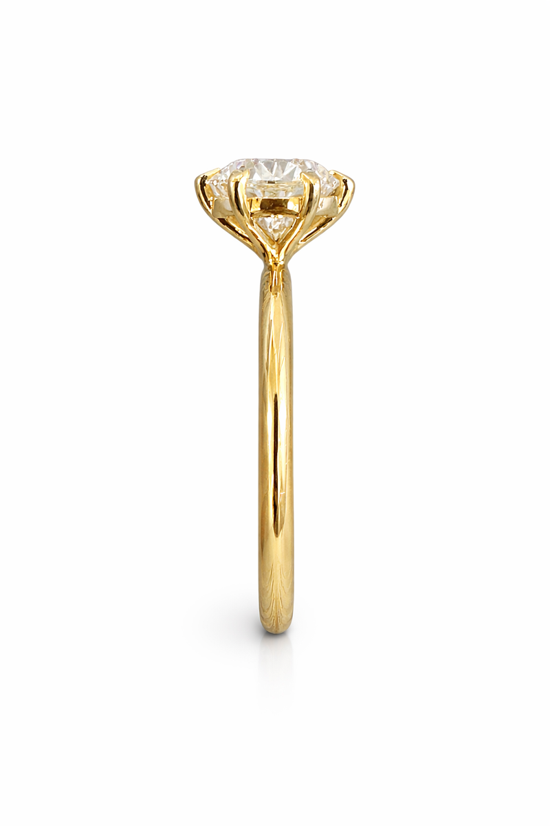 14 K Yellow Gold Engagement Ring Lab Grown Diamond VS1  D 2.04 Carats