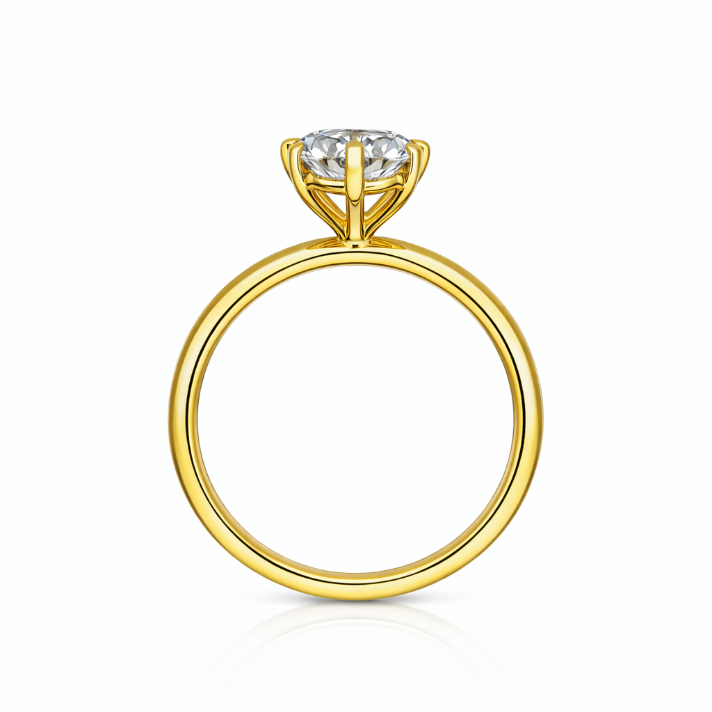 14 K Yellow Gold Engagement Ring Lab Grown Diamond VS1  D 2.04 Carats