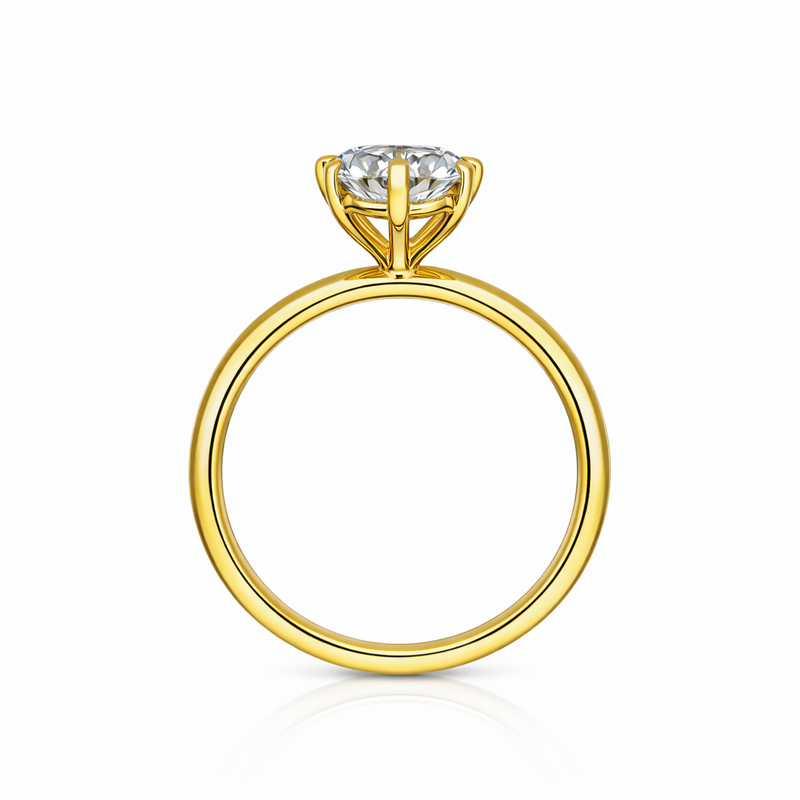 14 K Yellow Gold Engagement Ring Lab Grown Diamond VS1  D 2.04 Carats