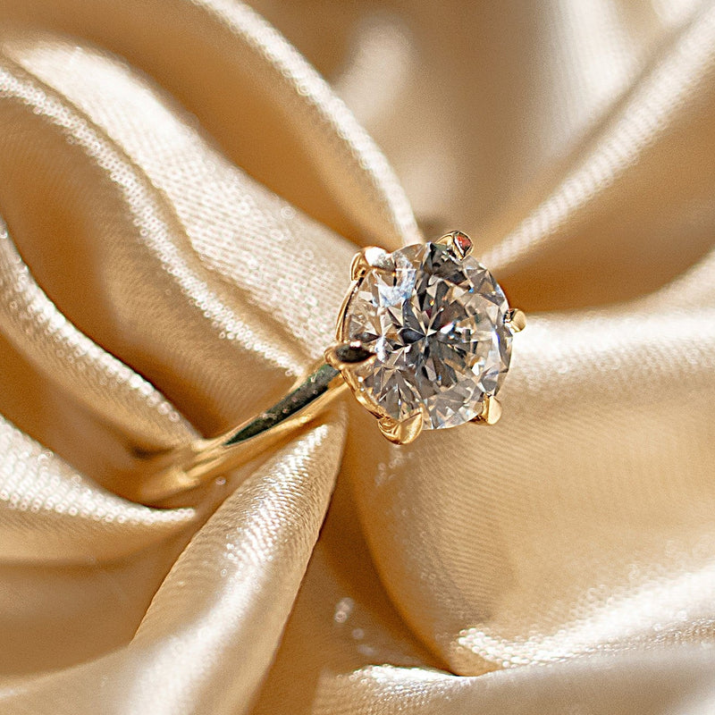 14 K Yellow Gold Engagement Ring Lab Grown Diamond VS1  D 2.04 Carats