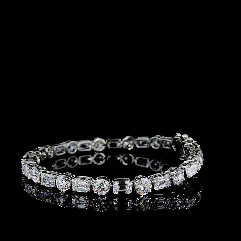 14K White Gold Lab Grown Diamond Bracelet DEF VVS_VS 7.88 Carats