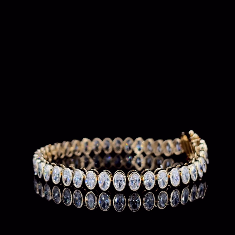 14K Yellow Gold Lab Grown Diamond Bracelet DEF VVS_VS 8.67 Carats
