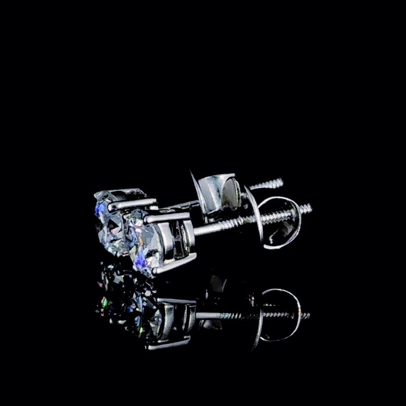 14k White Gold Studs Earrings 1.48 CT