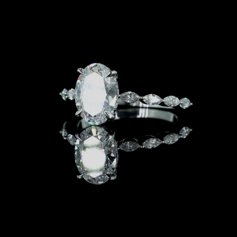 14 K Yellow Gold Engagement Ring Lab Grown Diamond VS1  D 1.96 Carats