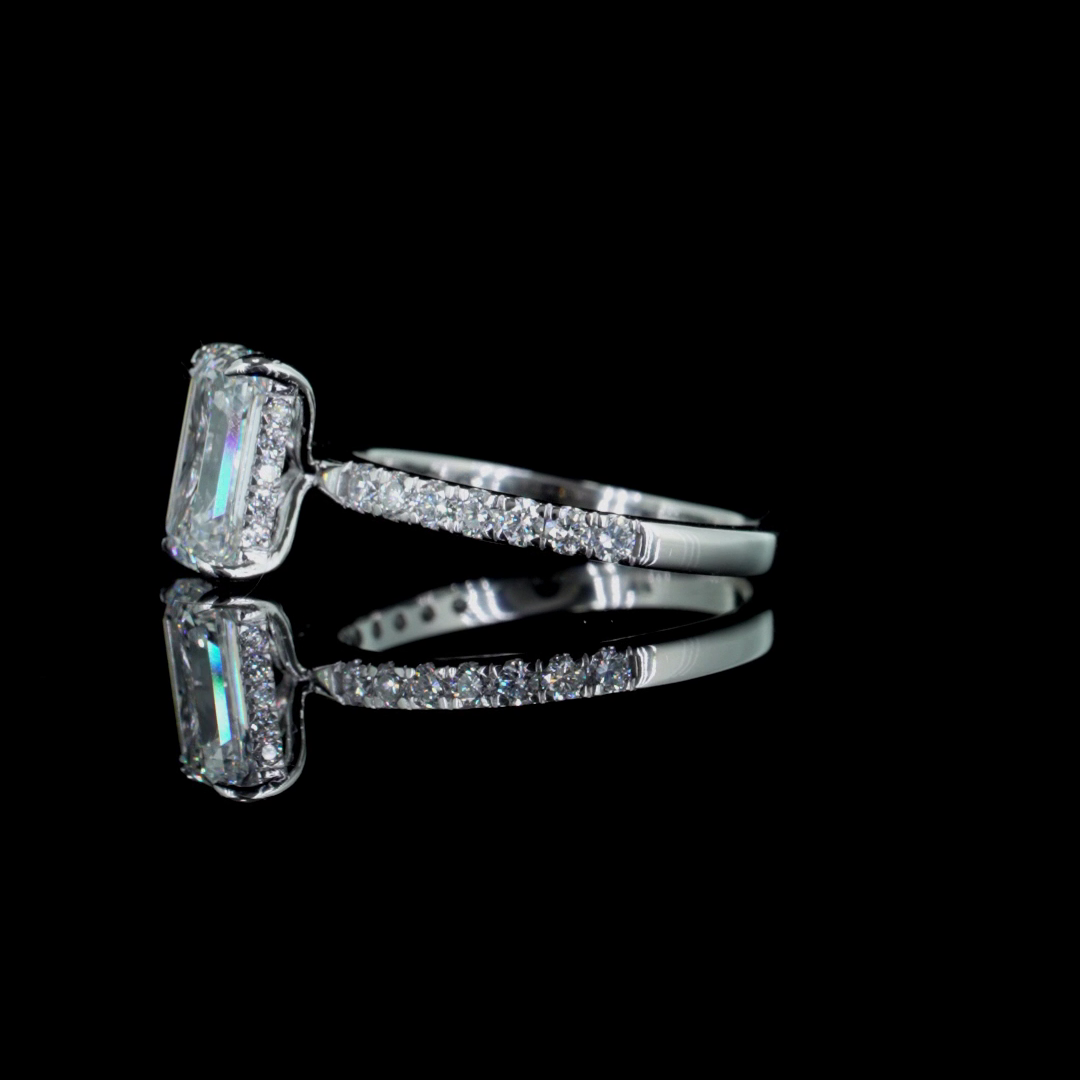 14 K white Gold Engagement Ring Lab Grown Diamond VS1  D 2.0 Carats