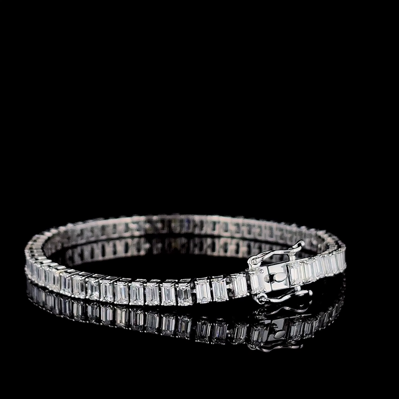 14K white Gold Lab Grown Diamond Bracelet DEF VVS_VS 5.75 Carats