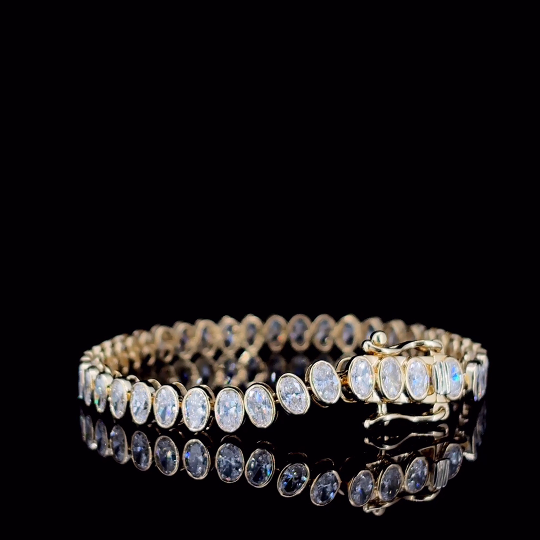 14K Yellow Gold Lab Grown Diamond Bracelet DEF VVS_VS 8.67 Carats