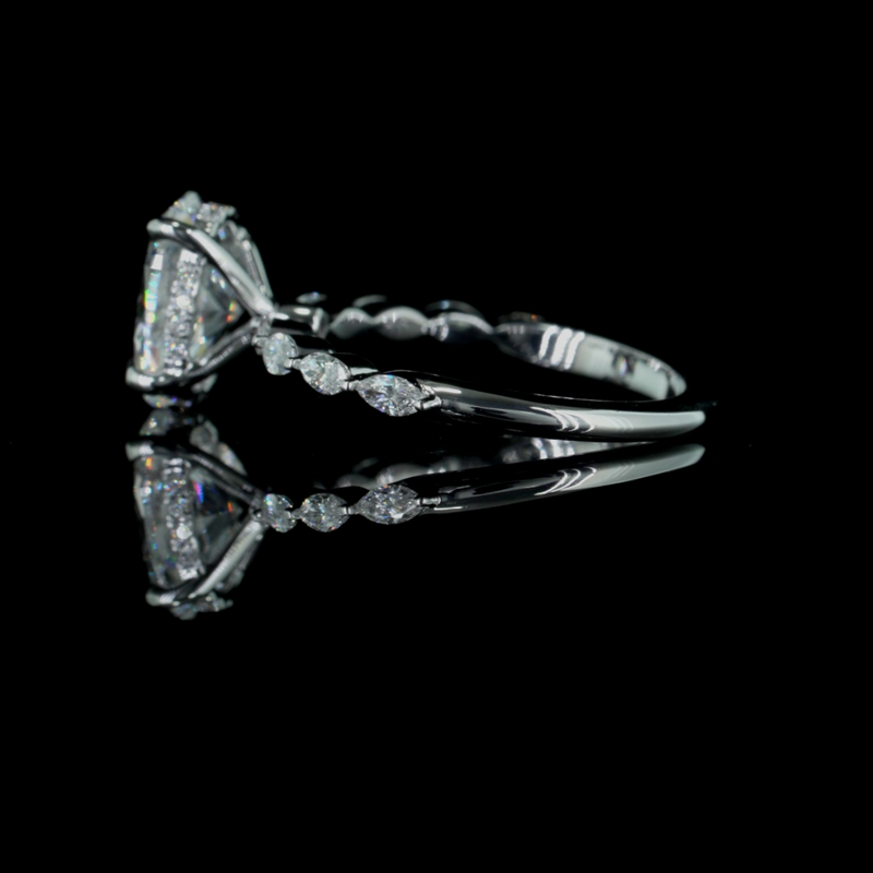14 K Yellow Gold Engagement Ring Lab Grown Diamond VS1  D 1.96 Carats