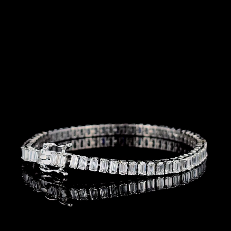 14K white Gold Lab Grown Diamond Bracelet DEF VVS_VS 5.75 Carats