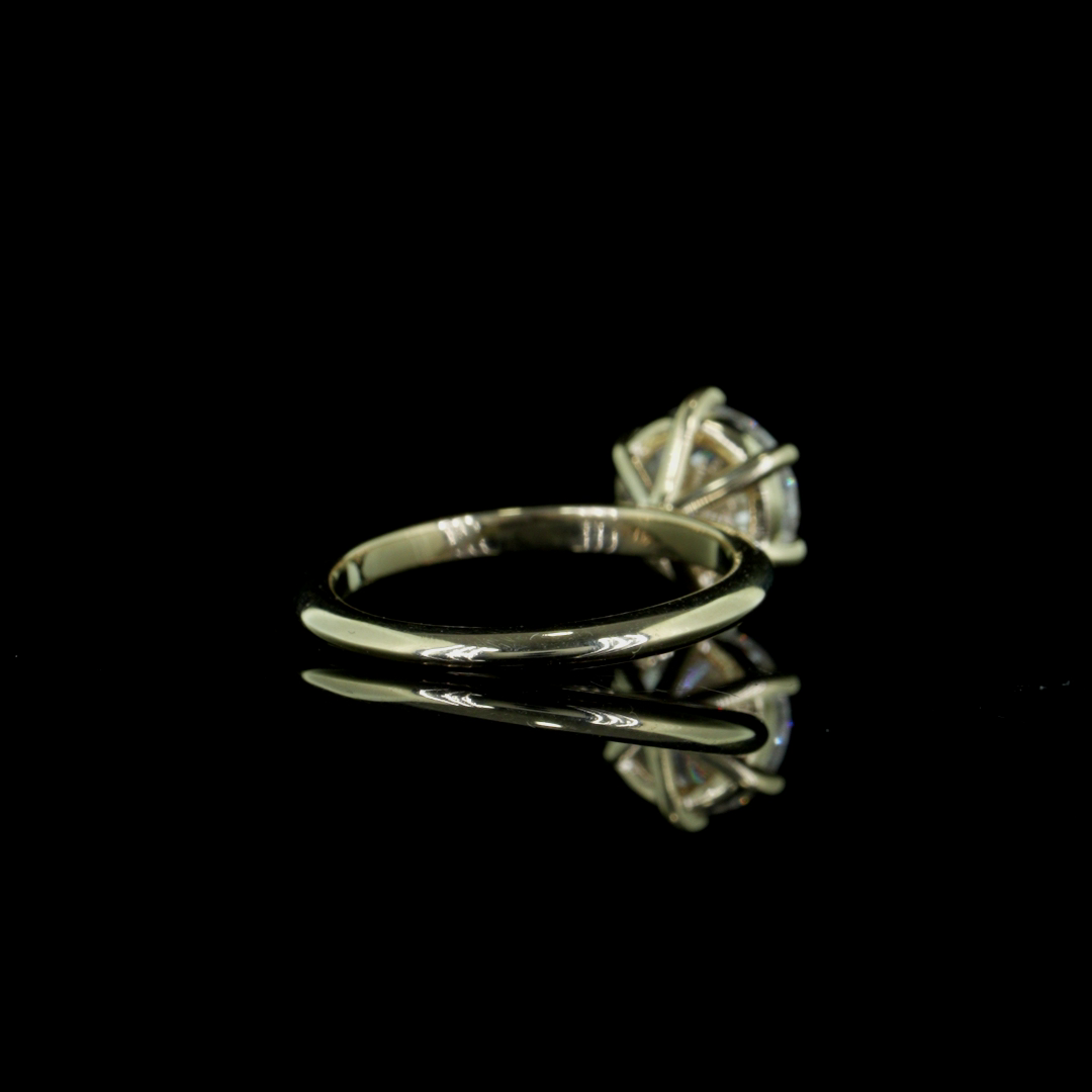 14 K Yellow Gold Engagement Ring Lab Grown Diamond VS1  D 2.04 Carats
