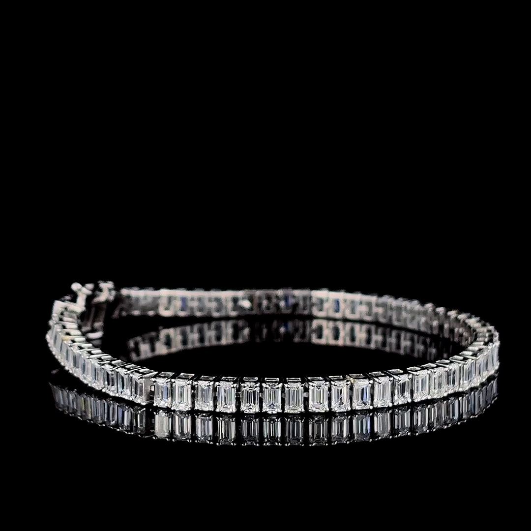 14K white Gold Lab Grown Diamond Bracelet DEF VVS_VS 5.75 Carats