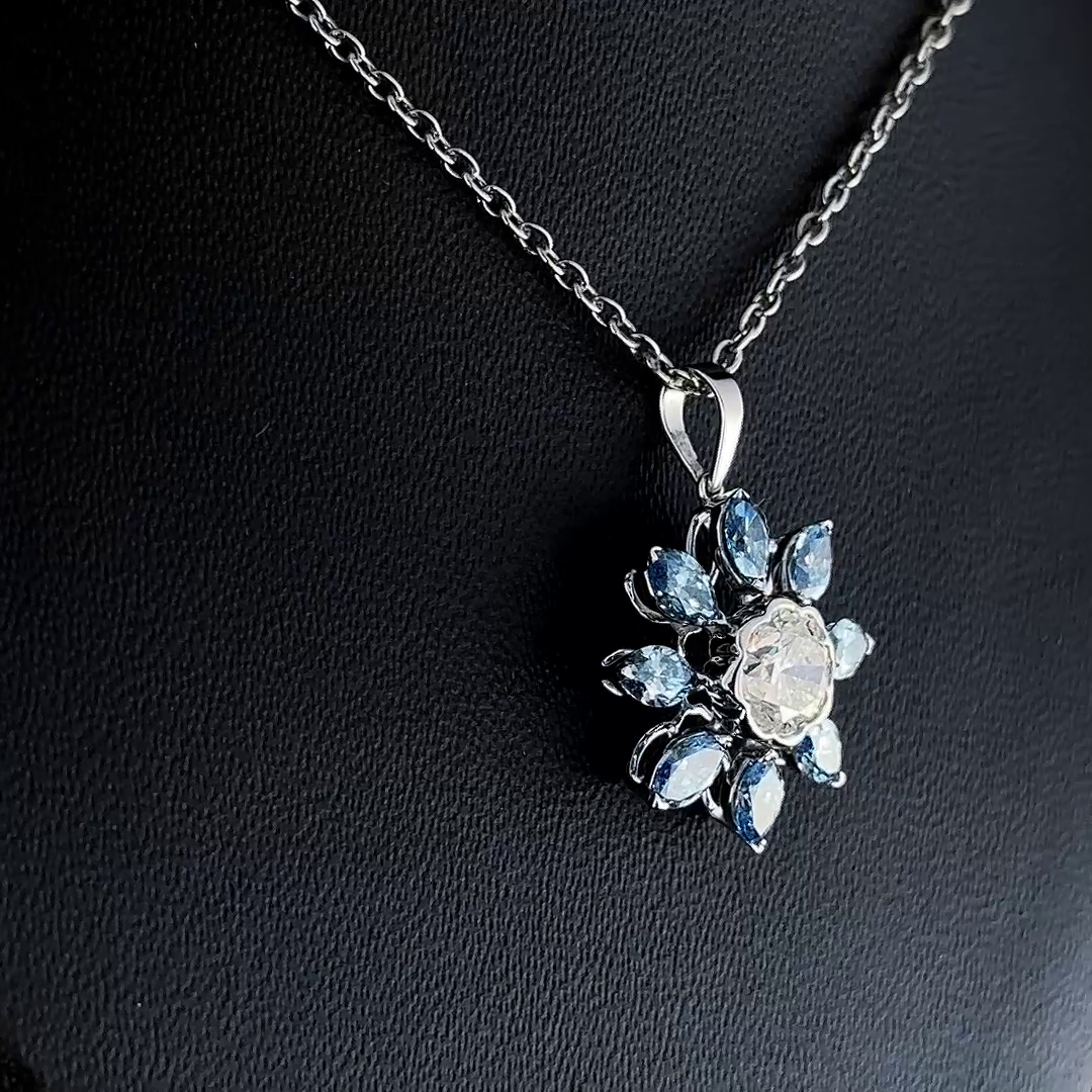 14k White Gold Diamonds Pendant 1.21 Carat