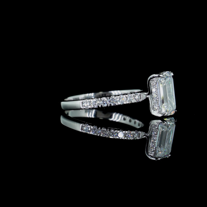 14 K white Gold Engagement Ring Lab Grown Diamond VS1  D 2.0 Carats