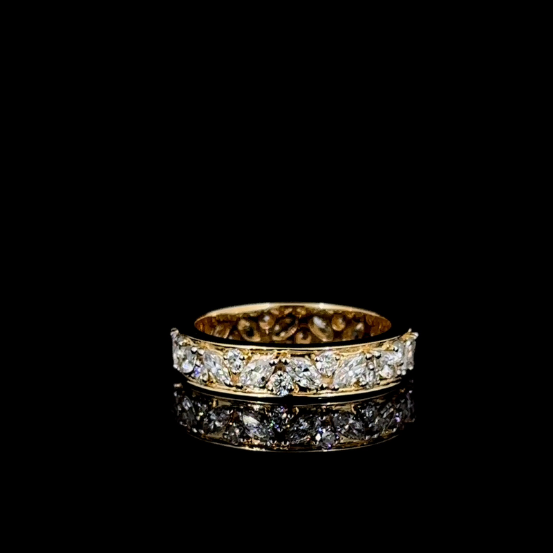 14 K Yellow Gold Eternity Lab Grown Diamond Ring VVS-Vs  DEF 1.03 Carats