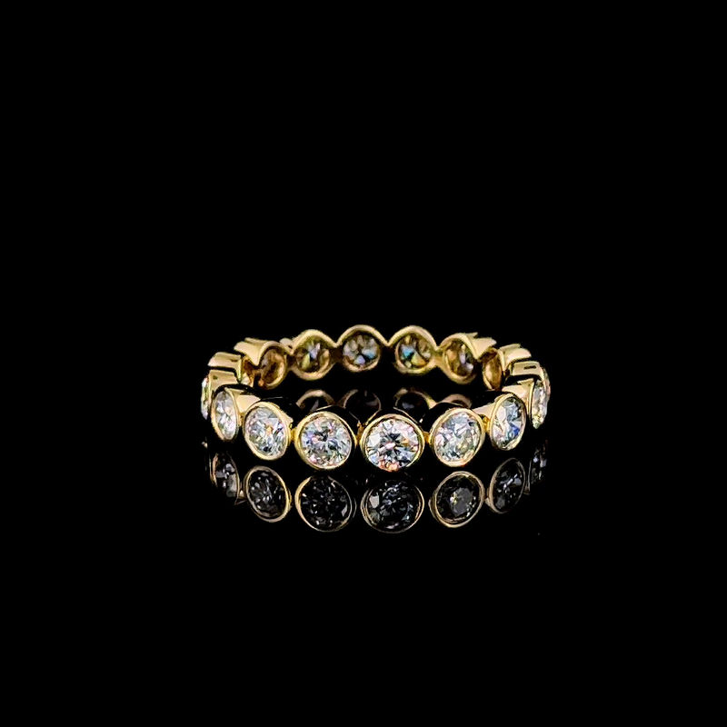 14 K Yellow Gold Eternity Diamond Ring vvs-vs EFG 1.83 ct